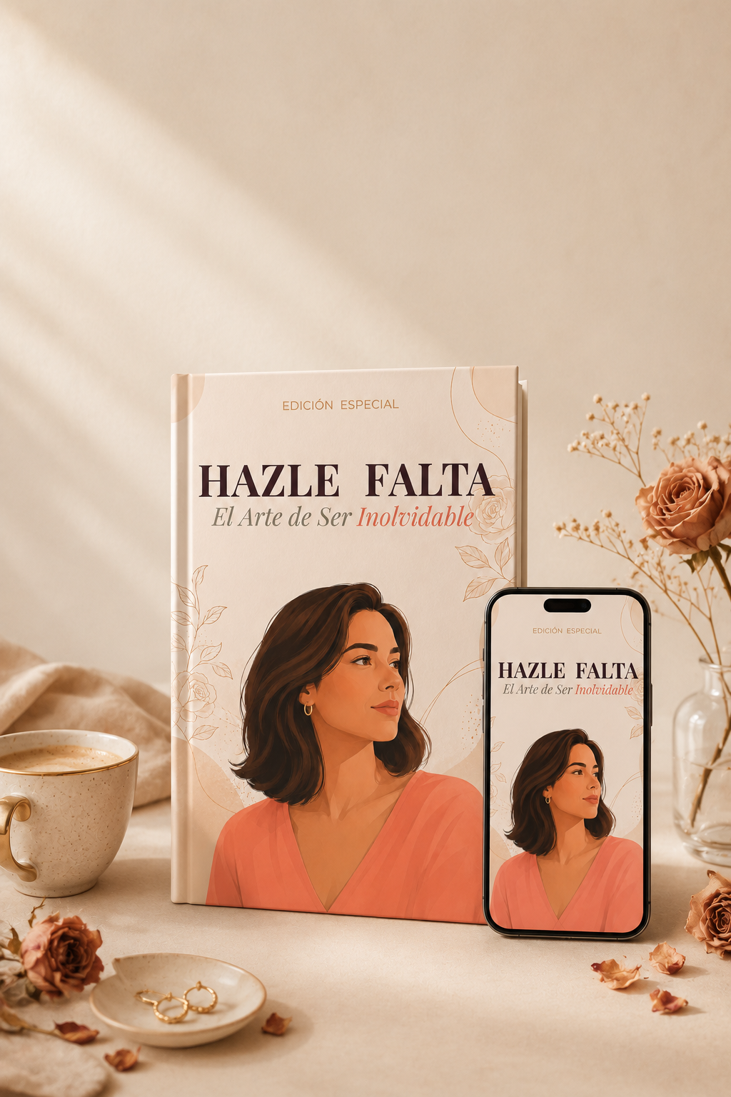Mujer con el libro Hazle Falta